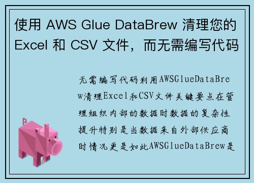 使用 AWS Glue DataBrew 清理您的 Excel 和 CSV 文件，而无需编写代码 大